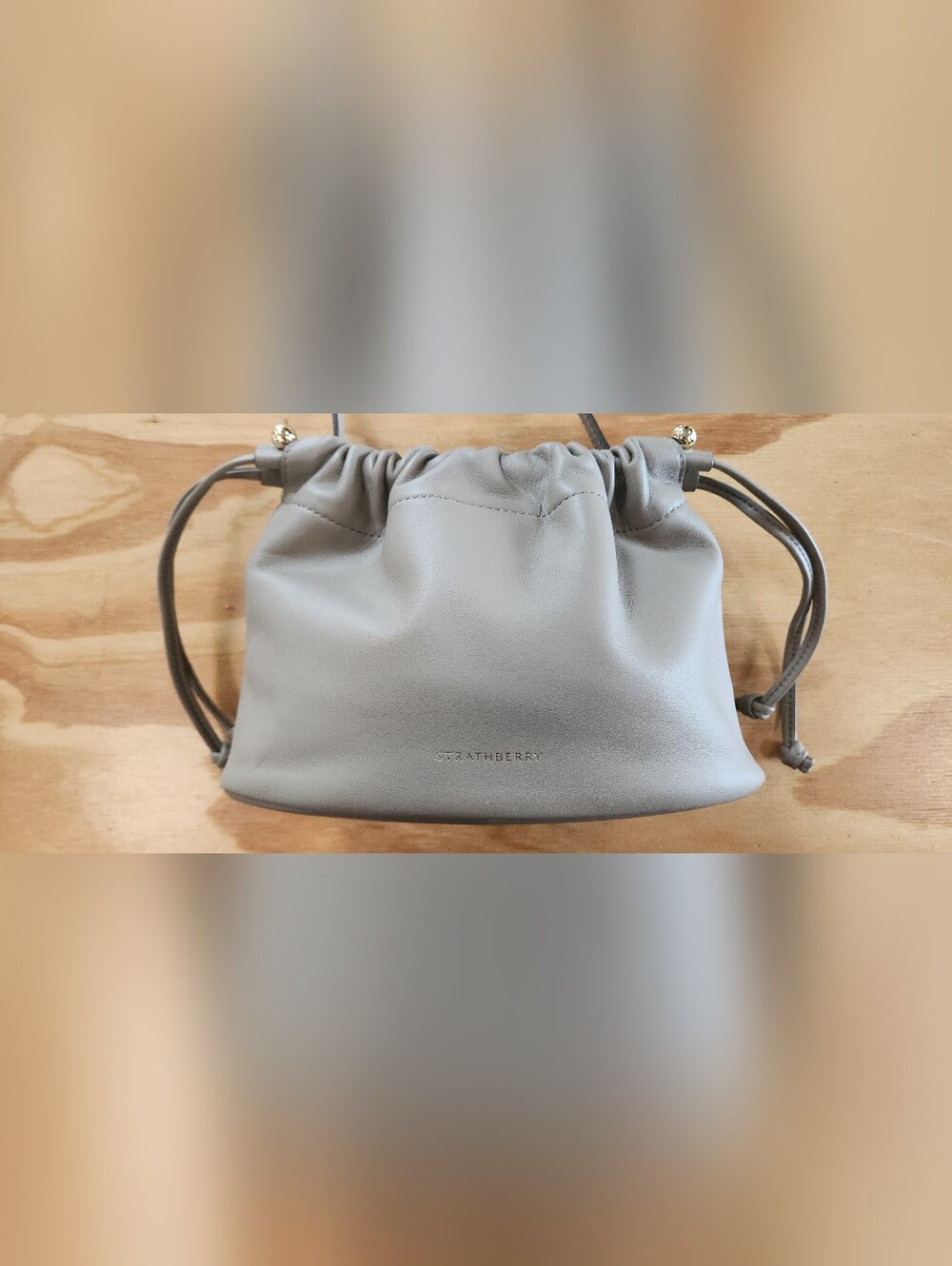 Strathberry Charlotte Drawstring In Taupe - Picture 3 of 11